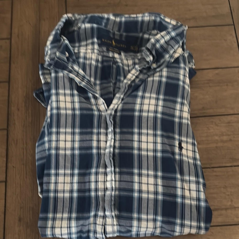 Ralph Lauren Blue Plaid Men's Shirt